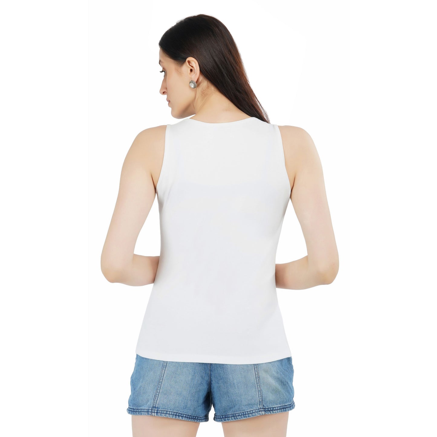 SLAY. Women's Silver Crystal Embellished Tank Top-clothing-to-slay.myshopify.com-Top
