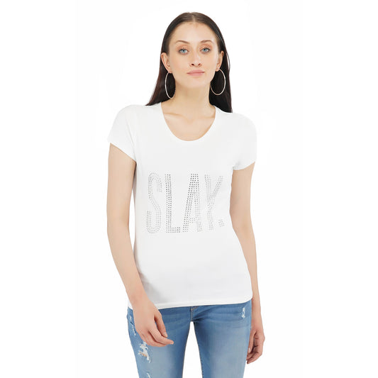 SLAY. Women's Silver Crystal Embellished T-shirt-clothing-to-slay.myshopify.com-T-shirt