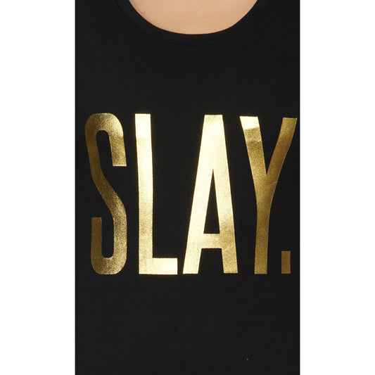 SLAY. Women's Limited Edition Gold Foil Print Matt Finish T-shirt-clothing-to-slay.myshopify.com-Tshirt