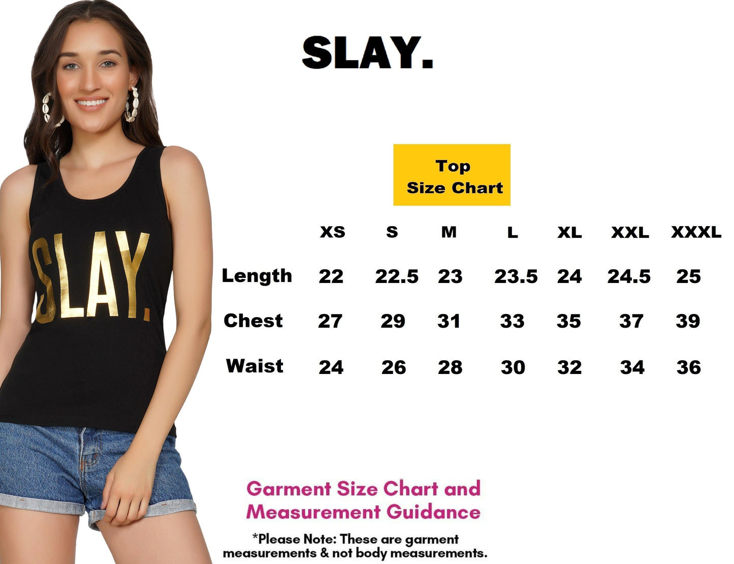 SLAY. Women's Limited Edition Gold Foil Matt Finish Print Tank Top-clothing-to-slay.myshopify.com-Tank Top