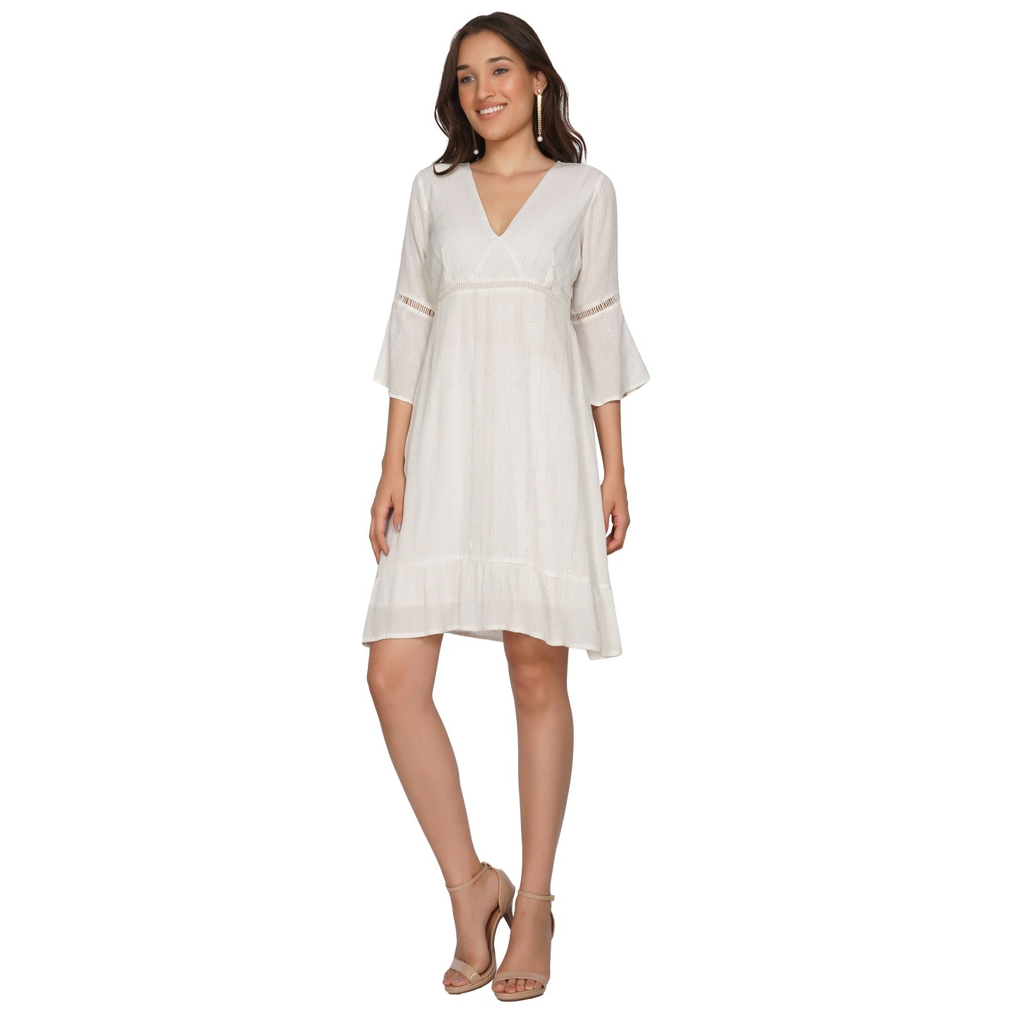 SLAY. Women's White Lurex Mini Dress-clothing-to-slay.myshopify.com-Dress