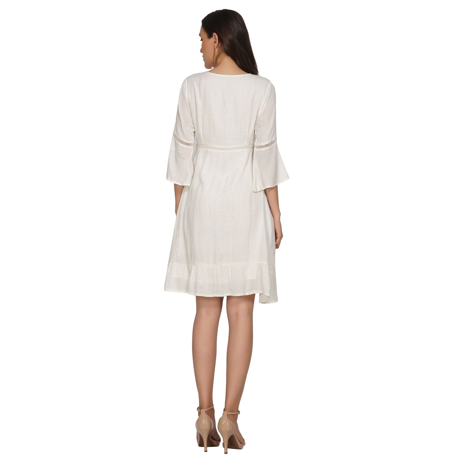SLAY. Women's White Lurex Mini Dress-clothing-to-slay.myshopify.com-Dress