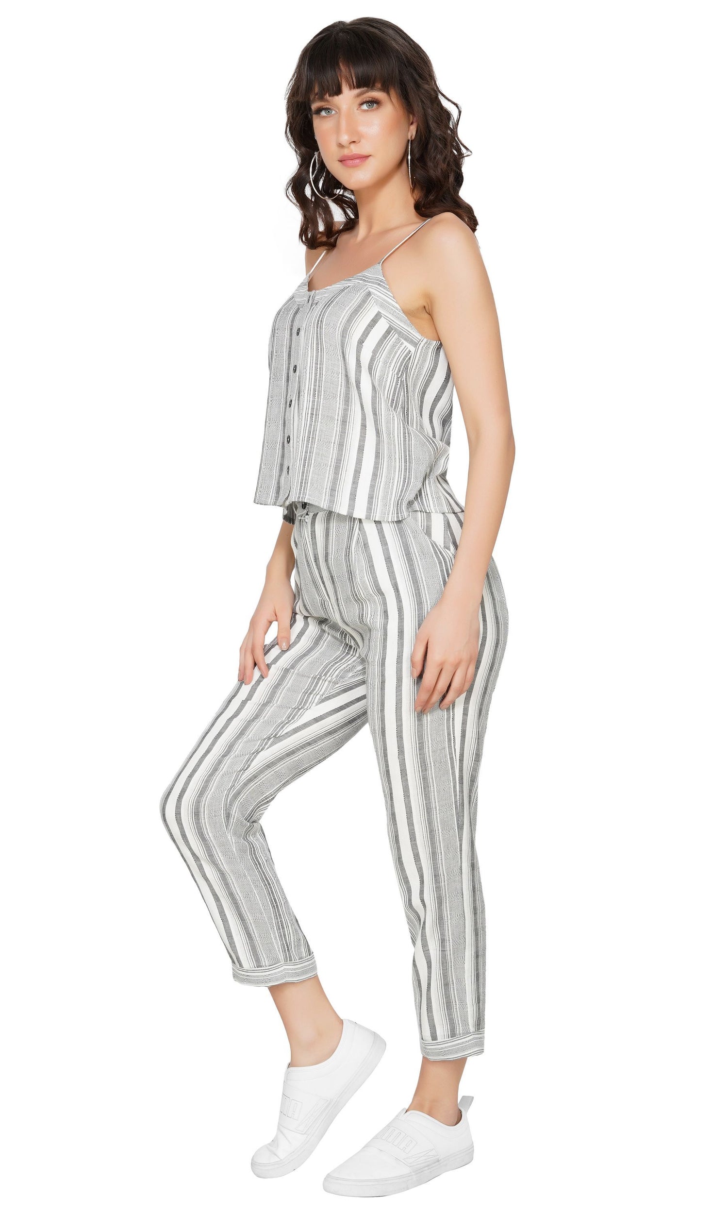 SLAY. Women's Yarn Dye Stripe Camisole And Pant Coord Set-clothing-to-slay.myshopify.com-Cami And Pant Set