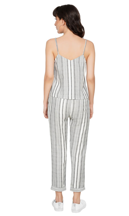 SLAY. Women's Yarn Dye Stripe Camisole And Pant Coord Set-clothing-to-slay.myshopify.com-Cami And Pant Set