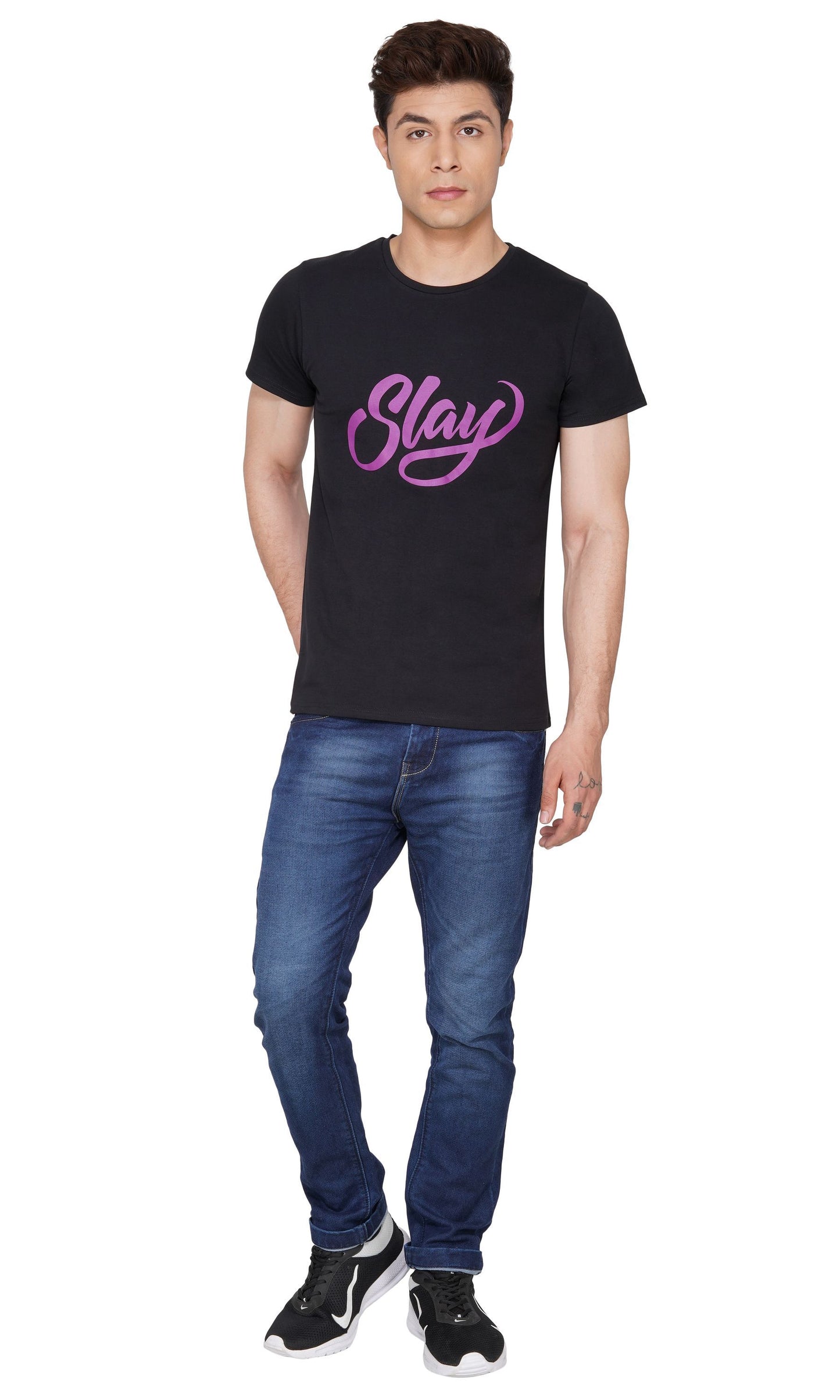 SLAY. Sport Printed Men's Black T-shirt-clothing-to-slay.myshopify.com-T-Shirt