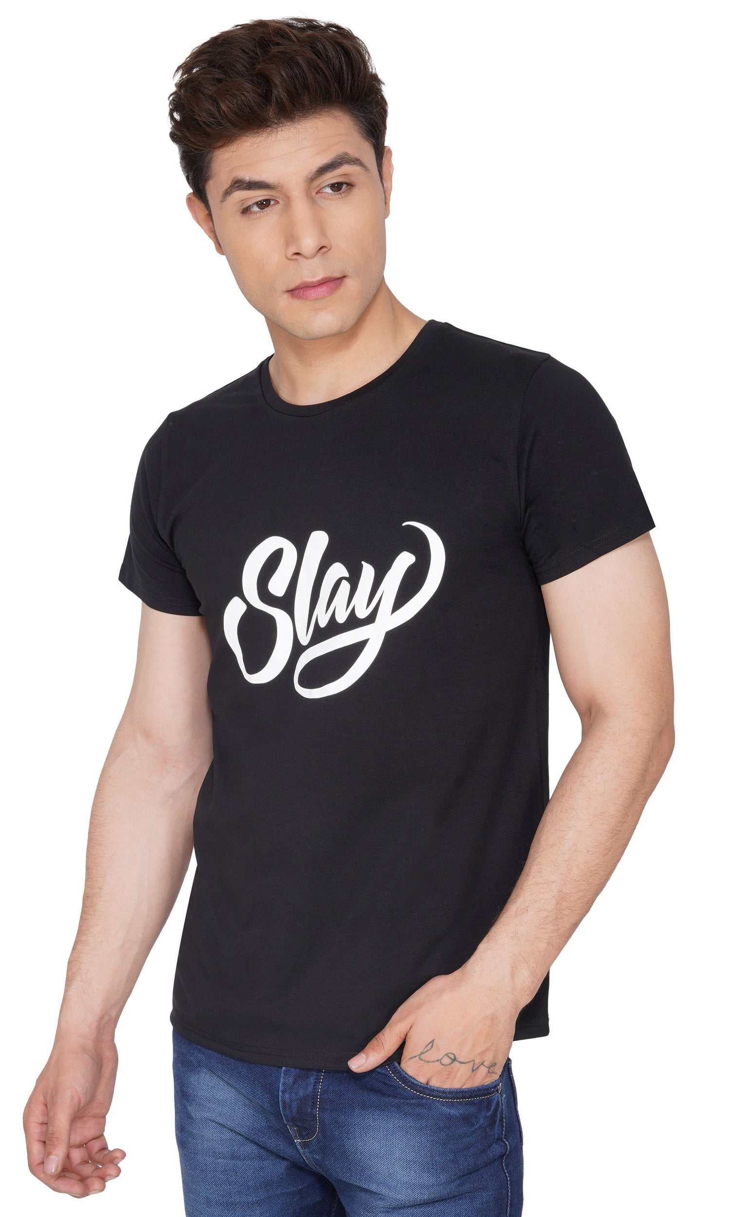 SLAY. Sport Men's Printed Black T-shirt-clothing-to-slay.myshopify.com-T-Shirt