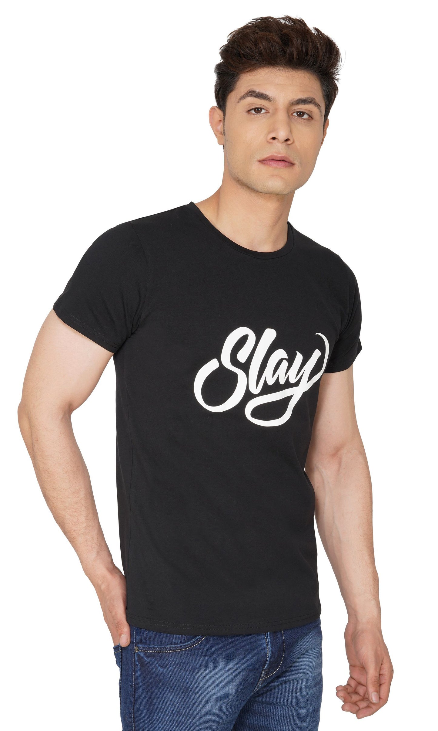 SLAY. Sport Men's Printed Black T-shirt-clothing-to-slay.myshopify.com-T-Shirt