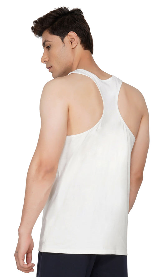 SLAY. Men's BALLER Edition Printed White Gym Vest-clothing-to-slay.myshopify.com-Vest