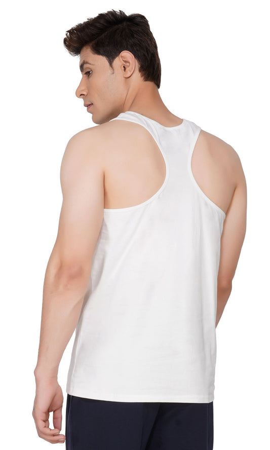 SLAY. Classic Men's Printed White Gym Vest-clothing-to-slay.myshopify.com-Vest