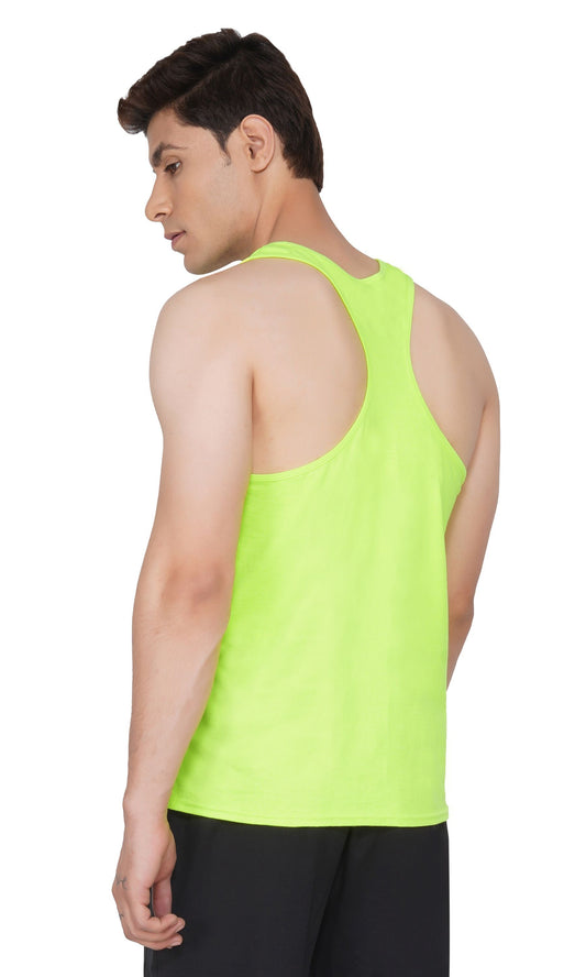 SLAY. Sport Men's Printed Neon Green Gym Vest-clothing-to-slay.myshopify.com-Vest