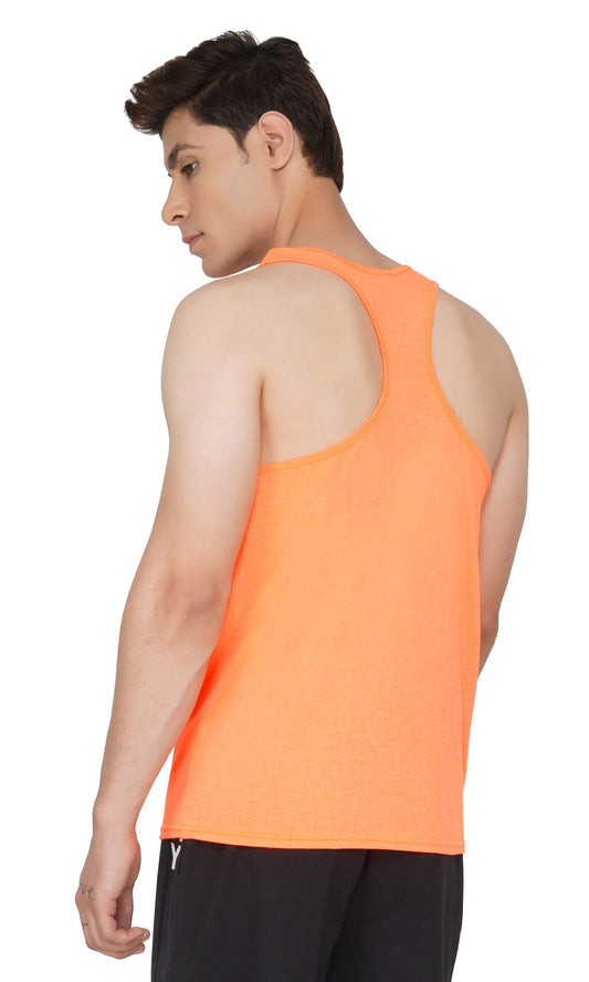 SLAY. Sport Men's Printed Neon Orange Gym Vest-clothing-to-slay.myshopify.com-Vest
