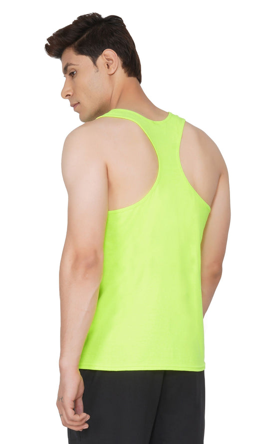 SLAY. Sport Men's Printed Neon Green Gym Vest-clothing-to-slay.myshopify.com-Vest