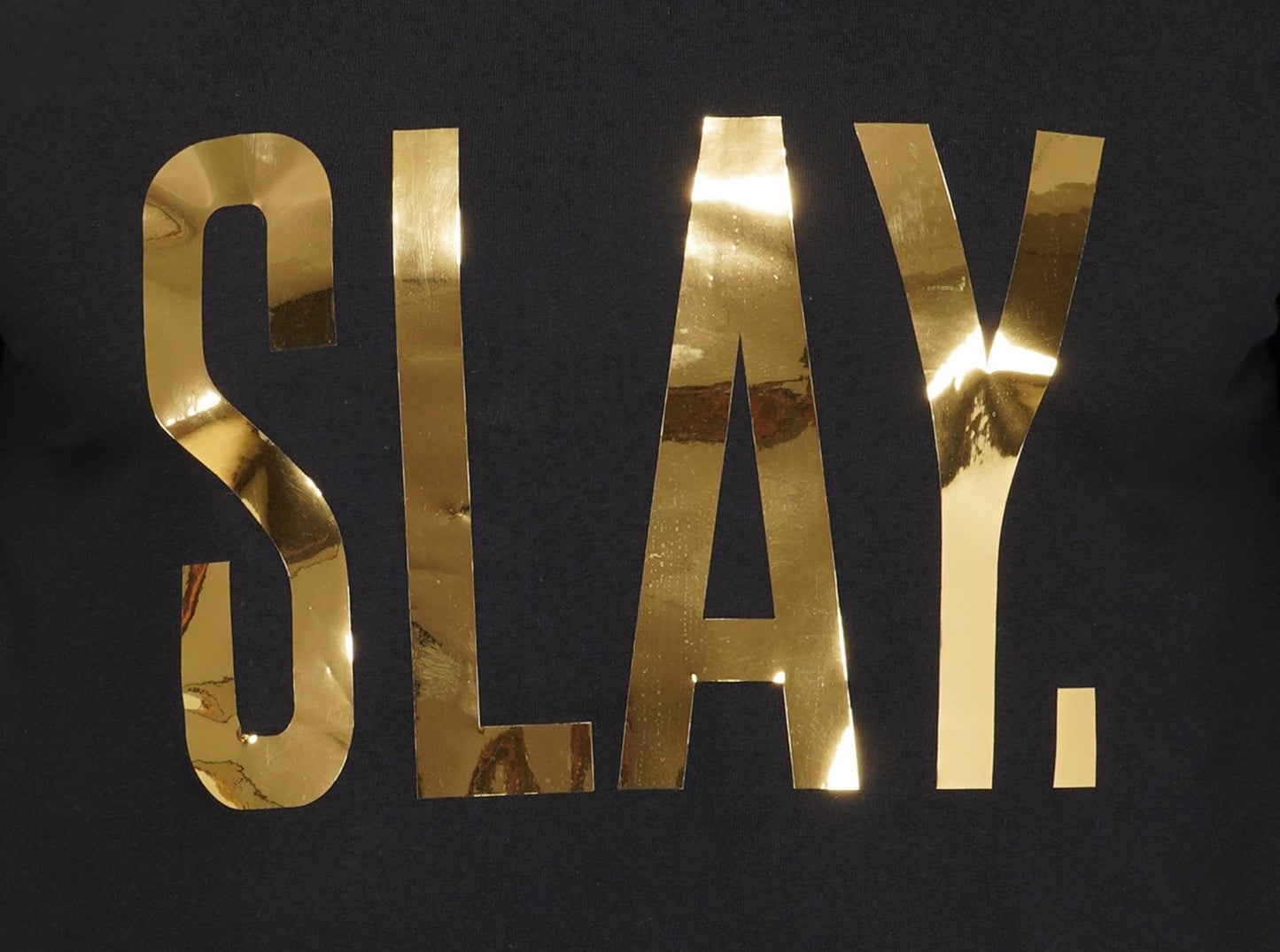 SLAY. Women's Limited Edition Gold Foil Reflective Print Crop Top-clothing-to-slay.myshopify.com-Crop Top