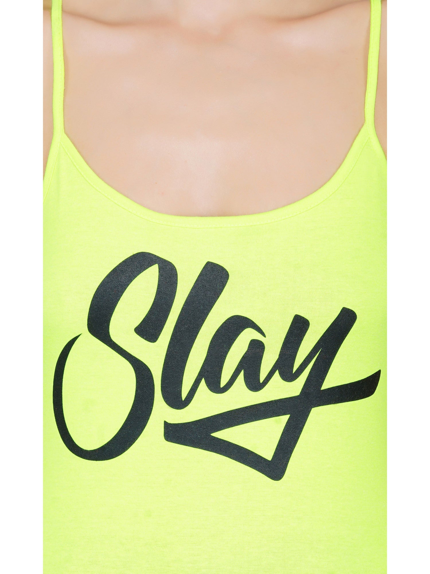 SLAY. Women's Neon Green Printed Camisole-clothing-to-slay.myshopify.com-Camisole Top
