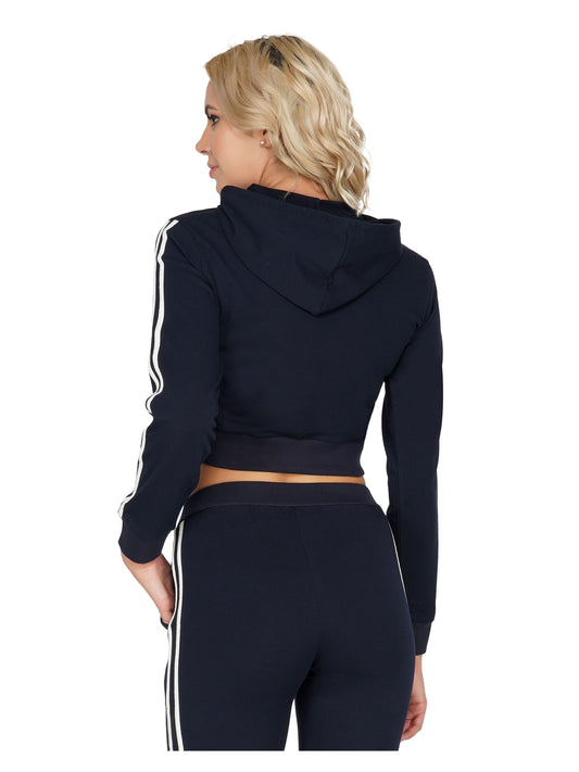 SLAY. Women's Printed Cropped Navy Blue Hoodie-clothing-to-slay.myshopify.com-Crop Hoodie