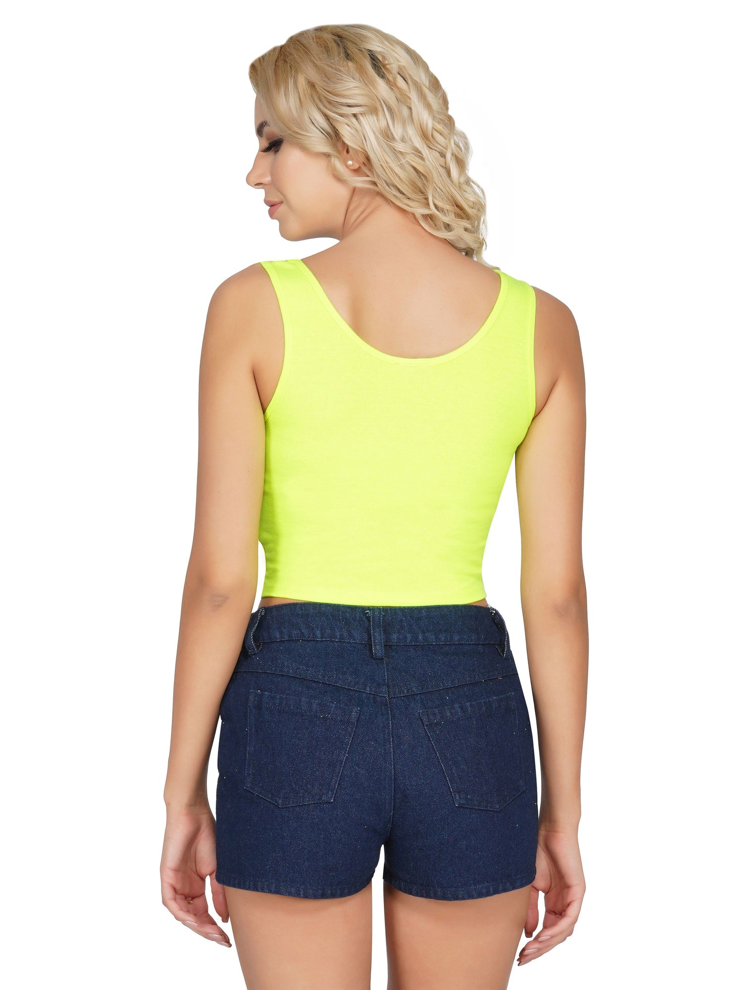 SLAY. Women's Neon Green Printed Crop Top-clothing-to-slay.myshopify.com-Crop Top