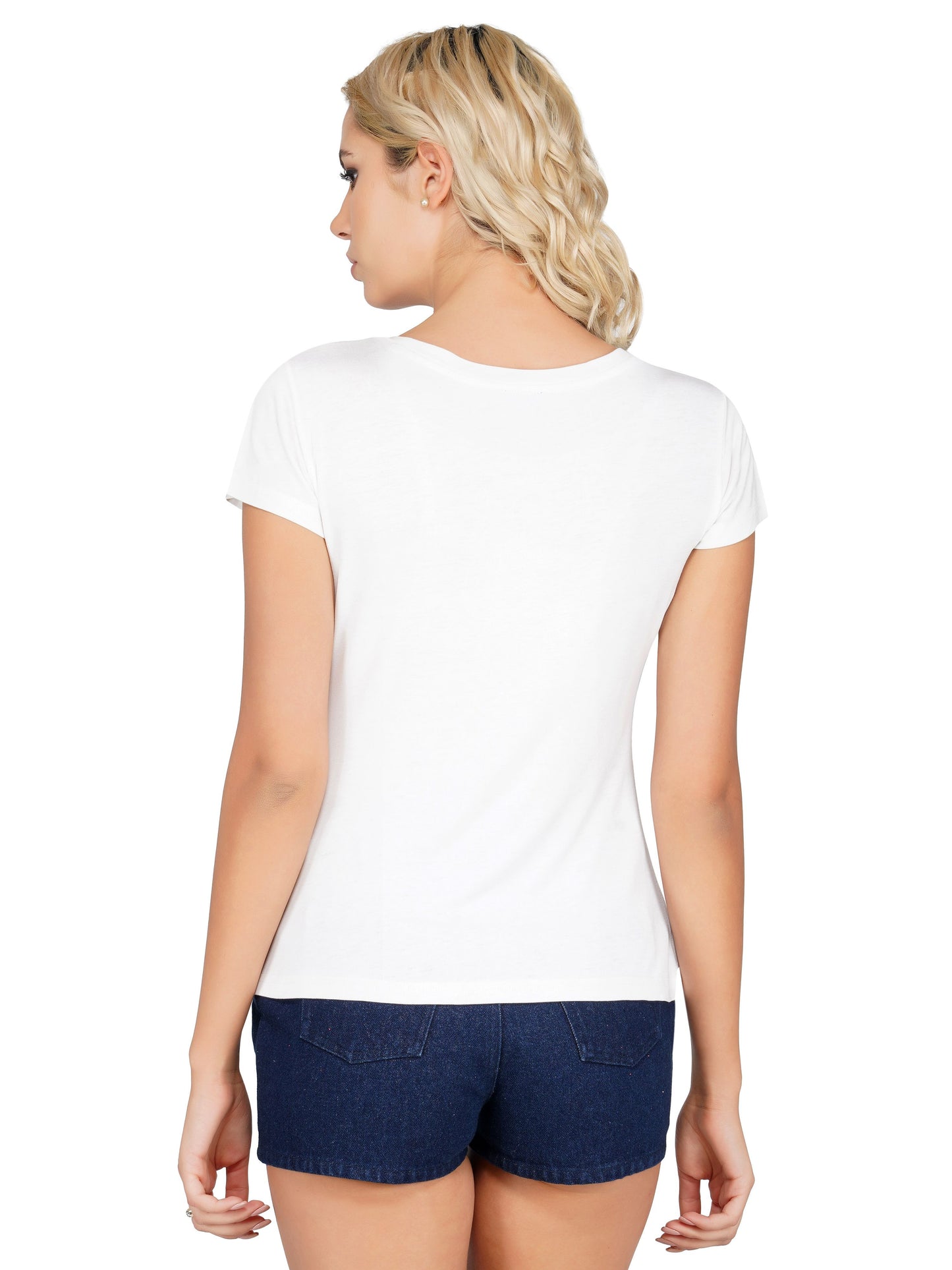 SLAY. Women's Solid Off White Round Neck T-shirt-clothing-to-slay.myshopify.com-Plain T-Shirt