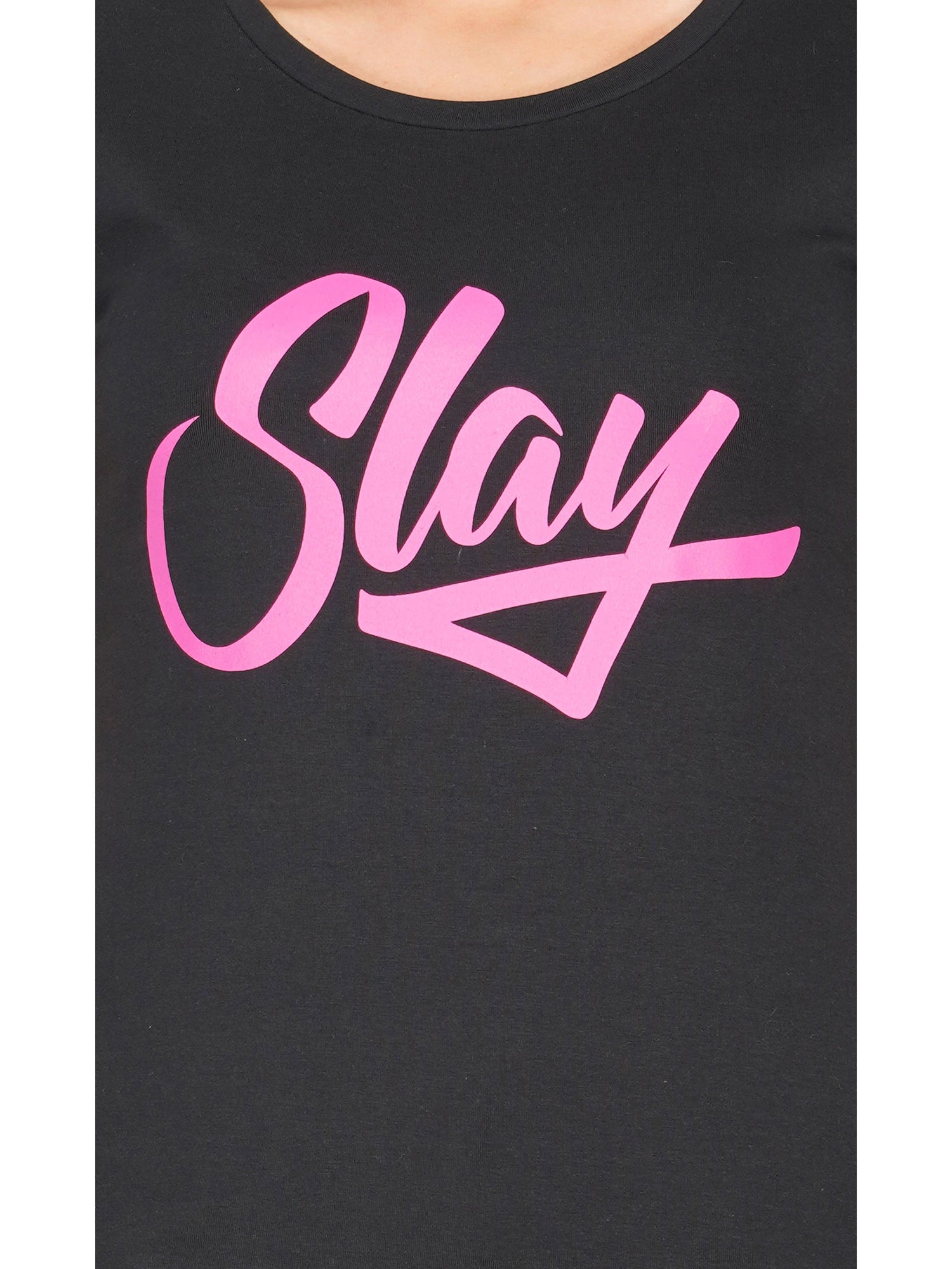 SLAY. Sport Women's Dark Pink Printed T-shirt-clothing-to-slay.myshopify.com-Print T-Shirt