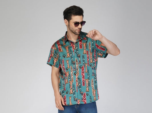 SLAY. Men's Aztec Print Designer Shirt